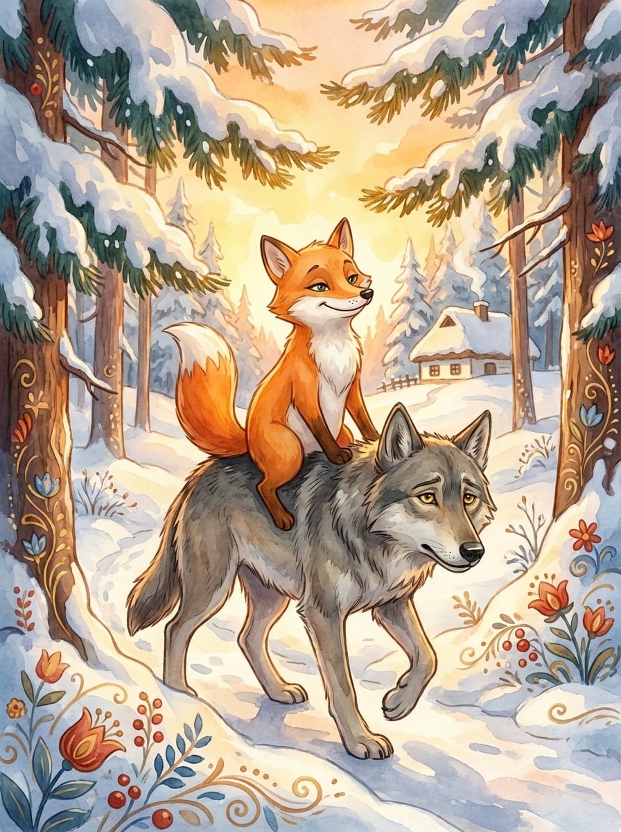 Обкладинка казки «Лисичка-сестричка і вовк-панібрат»