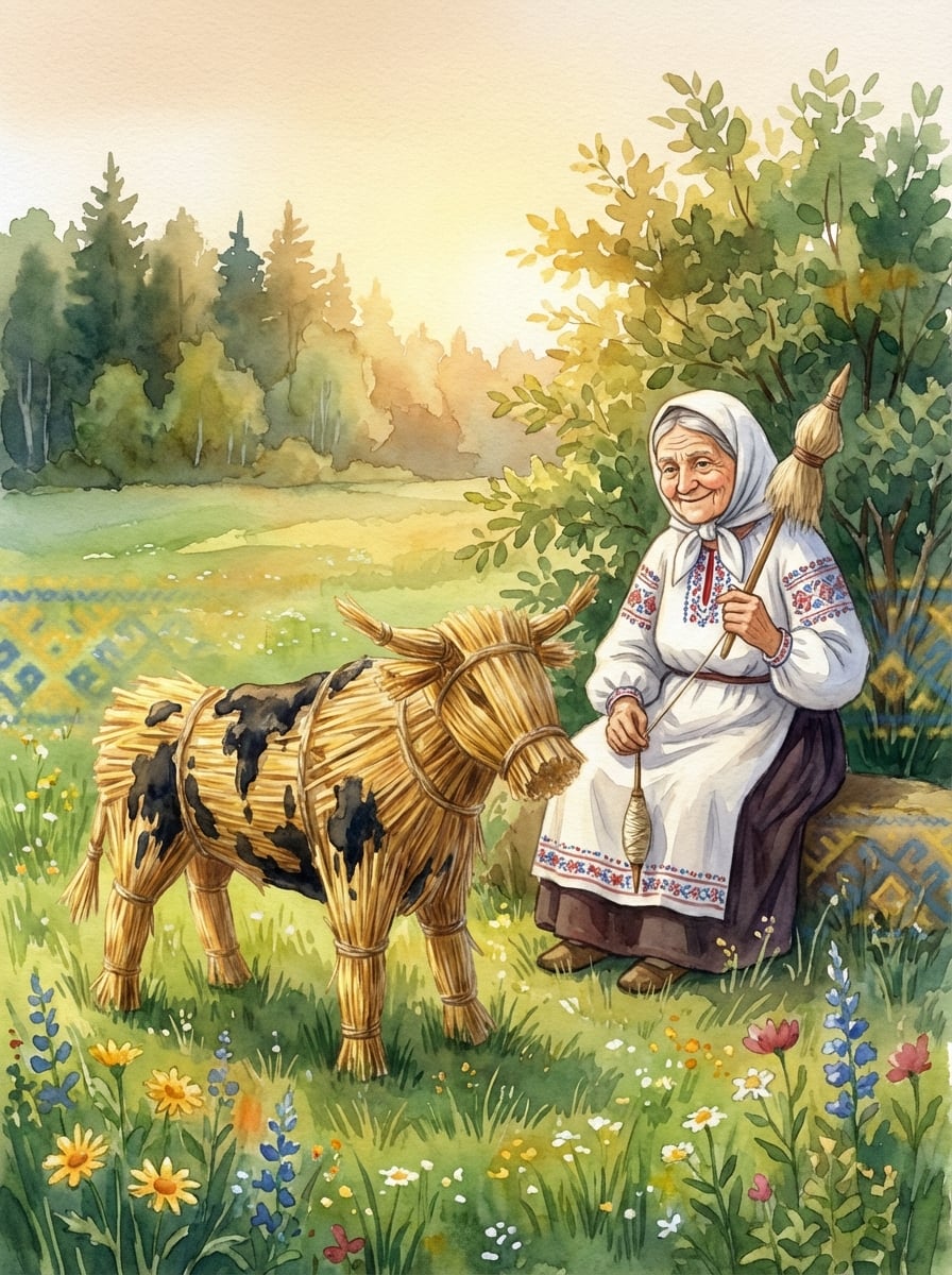 Обкладинка казки «Солом'яний бичок»